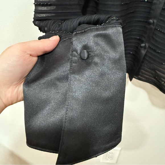 JS Collections black sheer button down 22W - Picture 5 of 9